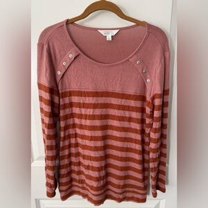 Market & Spruce Pink Striped Sweater